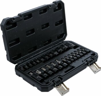 Bit-Einsatz-/Steckschlussel-Einsatz-Satz Antrieb Innenvierkant (1/4), (3/8), (1/2) E-Profil / T-Profil (fur Torx) 25-tlg