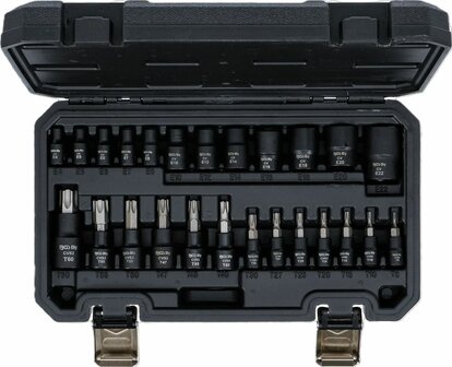 Bit-Einsatz-/Steckschlussel-Einsatz-Satz Antrieb Innenvierkant (1/4), (3/8), (1/2) E-Profil / T-Profil (fur Torx) 25-tlg
