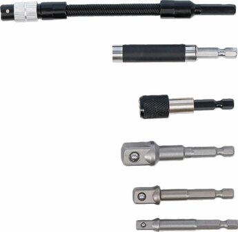 Adapter- und Verlangerungs-Set fur Bohrmaschinen 6-tlg