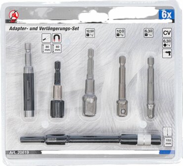 Adapter- und Verlangerungs-Set fur Bohrmaschinen 6-tlg