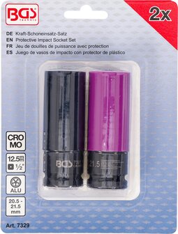 Kraft-Schoneinsatz-Satz Antrieb Innenvierkant 12,5 mm (1/2) 20,5 + 21,5 mm 2-tlg