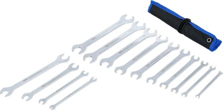 Doppel-Maulschlussel-Satz extra flach mit Ratschenfunktion SW 6 - 22 mm 1/4 - 3/4 14-tlg