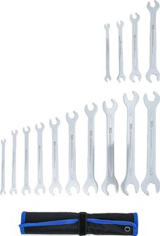 Doppel-Maulschlussel-Satz extra flach mit Ratschenfunktion SW 6 - 22 mm 1/4 - 3/4 14-tlg