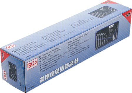 Doppel-Maulschlussel-Satz extra flach mit Ratschenfunktion SW 6 - 22 mm 1/4 - 3/4 14-tlg