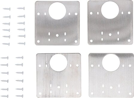 Scharnier-Reparaturplatten-Satz Edelstahl 4-tlg