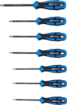 Schraubendreher-Satz diamantbeschichtet T-Profil (fur Torx) T10 - T40 7-tlg