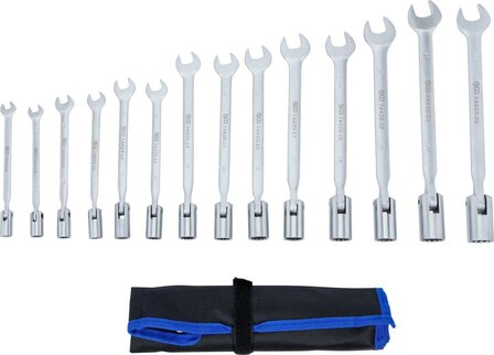 Maul-Ringschlussel-Satz mit flexibler Ringseite SW 8 - 22 mm 14-tlg