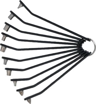 Spezial-Bitschraubendreher ultra flach Schlitz SL Kreuzschlitz PH und PZ T-Profil (fur Torx) 10-tlg