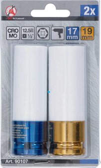 Kraft-Schoneinsatz-Satz Antrieb innenvierkant 12,5 mm (1/2) SW 17 / 19 mm 2-tlg