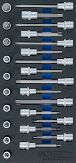 Werkzeugablage 1/3: Bit Socket Set 12,5 mm (1/2 Zoll) T-Star (f&uuml;r Torx) 26 St&uuml;ck