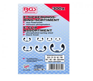 300-teiliges metrisches E-Clip-Sortiment, 1,5-22 mm