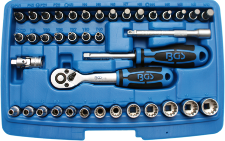 Steckschlussel-Satz Gear Lock Antrieb 6,3 mm (1/4) 38-tlg