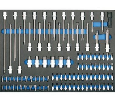 3/3 Werkzeugtr&auml;ger f&uuml;r Werkstattwagen: 104-teilige Bits und Bit-Sockel