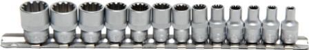 Steckschl&uuml;ssel-Einsatz-Satz Gear Lock Antrieb Innenvierkant 6,3 mm (1/4) 13-tlg