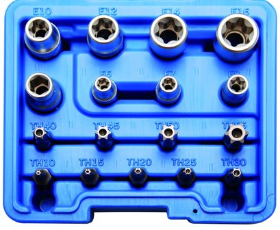 Bit- und Steckschl&uuml;ssel-Satz | E-Profil / T-Profil (f&uuml;r Torx) | 17-tlg.