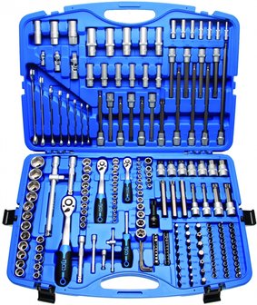 Steckschl&uuml;ssel-Satz Sechskant Antrieb 6,3 mm (1/4) / 10 mm (3/8) / 12,5 mm (1/2) 213-tlg