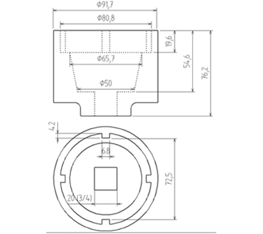 Zapfenschl&uuml;ssel f&uuml;r Getriebeflansch f&uuml;r Scania 72/80 mm