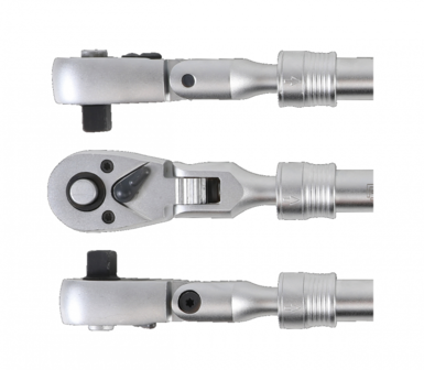 Umschaltknarre, ausziehbar, abwinkelbar Abtrieb Au&szlig;envierkant 10 mm (3/8) 240 - 340 mm