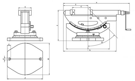 Geneigte r&uuml;cksetzbaren hydraulische Schraubstock