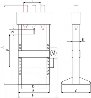 Manuelle hydraulische Presse 50t