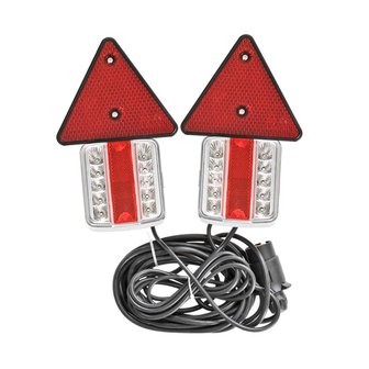 R&uuml;ckleuchten-Set LED auf Magnet mit R&uuml;ckstrahler 7,5+2,5M Kabel