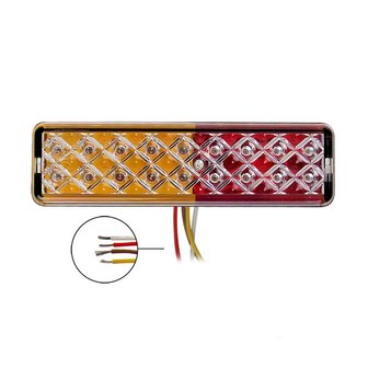 Rucklicht 12 24V 3 Funktionen 135x38mm LED mit Halter schwarz