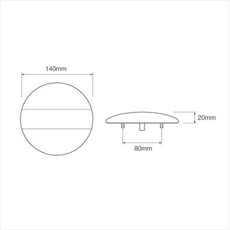 Rucklicht 12 24V 3 Funktionen 140mm STI LED