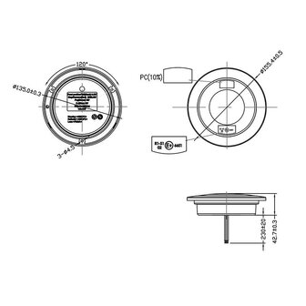 R&uuml;ckleuchte 3 Funktionen 122mm 24LED chrom