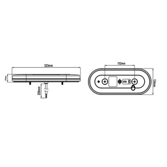 R&uuml;ckleuchte 6 Funktionen 323x134mm 54LED links