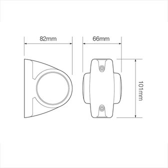 Breitenleuchte 12 24V rot wei&szlig; orange 101x82mm LED