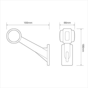Breitenleuchte 12 24V rot wei&szlig; 166x193mm LED links