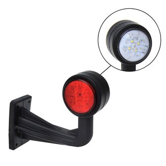 Umrissleuchte rot/wei&szlig; 160mm 8LED rechtwinklig