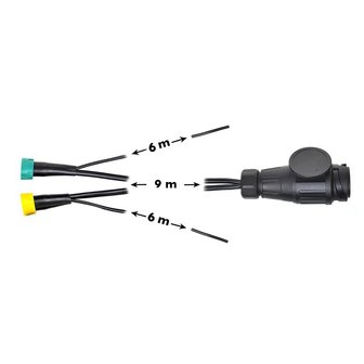 Kabelsatz 9M mit 13-poligem Stecker und 2x 5-poligem Stecker + 6M DC