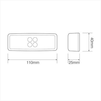 Positionsleuchte 12/24V rot 110x40mm LED