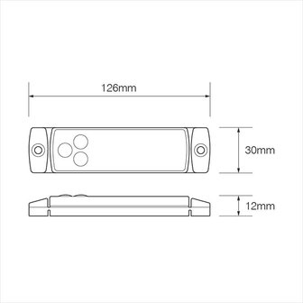 Positionsleuchte 12/24V wei&szlig; 126x30mm LED