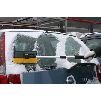 Schneebesen mit Fensterabzieher und Eiskratzer + Teleskopstiel