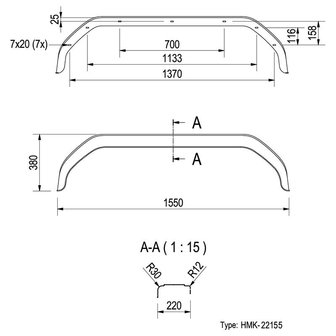 Kotfl&uuml;gel Kunststoff Tandemachse 13/14 inch (22155)