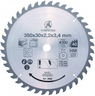 Hartmetall-Flachschleifmesser, &Oslash; 350 mm