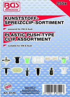Verkleidungs-Clip-Sortiment f&uuml;r VW Fahrzeuge, 255-tlg.