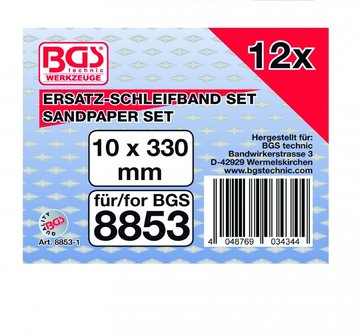 Schleifband 10 mm x 330 mm 12 St&uuml;ck f&uuml;r Art. 8853