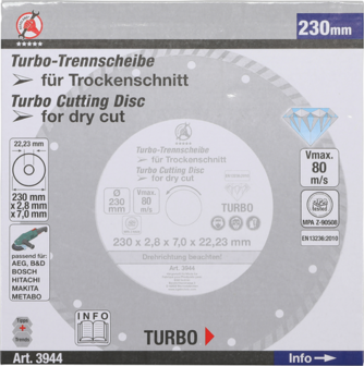 Turbo-Trennscheibe, 230 mm