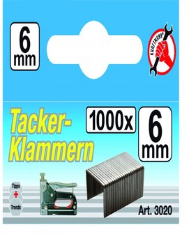 Klammern &agrave; 1000 St&uuml;ck, 6 mm