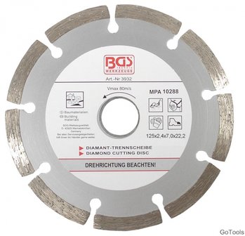 Segment-Trennscheibe f&uuml;r Trockenschnitt, 125 mm