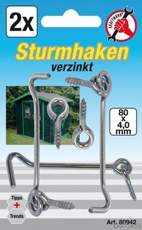 Sturmhaken, 4,0 x 80 mm, 2-tlg.