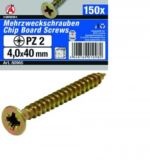 Mehrzweckschrauben 4,0 x 40 mm, 150 St&uuml;ck