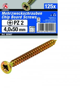 Mehrzweckschrauben 4,0 x 50 mm, 125 St&uuml;ck