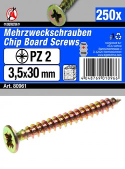 Mehrzweckschrauben 3,5 x 30 mm, 250 St&uuml;ck