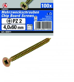 Mehrzweckschrauben 4,0 x 60 mm, 100 St&uuml;ck