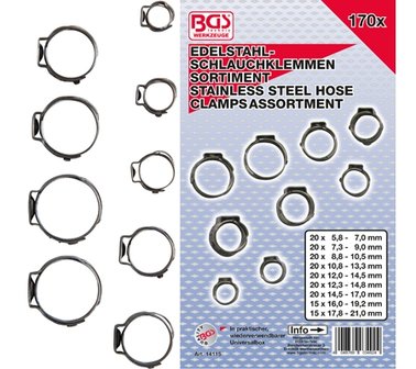 170-teiliges Edelstahl-Schlauchschellen-Sortiment