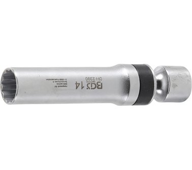 Universal Joint Z&uuml;ndkerzenstecker , 14 mm, 12 pt, mit Haltefeder
